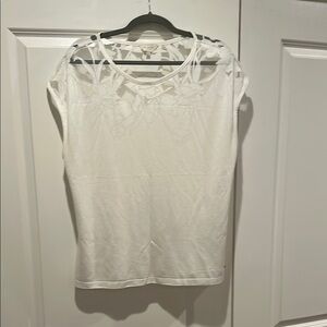 Ted Baker - Foral Cut-Out White Women's Tee